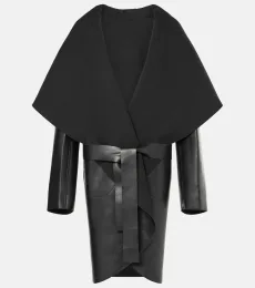 Reversible faux leather coat