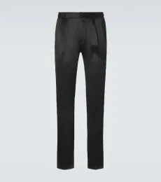 Reversible silk straight pants Reversible silk straight pants