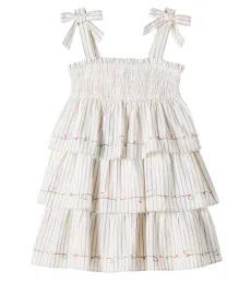 Rhiannon shirred striped cotton dress Rhiannon shirred striped cotton dress