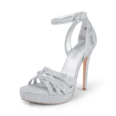 Rhinestone Platform Stiletto Sandals Rhinestone Platform Stiletto Sandals