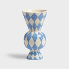 Rhombic Blue Vase