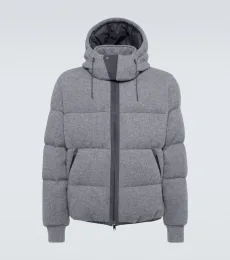 Ribbed-knit cashmere-blend down jacket Ribbed-knit cashmere-blend down jacket