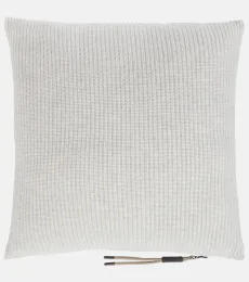 Ribbed-knit cashmere pillow Ribbed-knit cashmere pillow