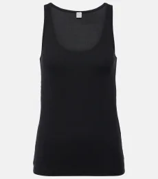 Ribbed-knit cotton jersey tank top Ribbed-knit cotton jersey tank top