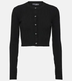 Ribbed-knit cropped cardigan Ribbed-knit cropped cardigan