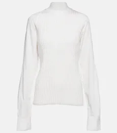 Ribbed-knit turtleneck wool-blend top Ribbed-knit turtleneck wool-blend top
