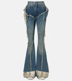 Rick Owens Silvered distressed flared jeans Rick Owens Silvered distressed flared jeans