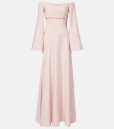 Rina satin and crêpe maxi dress