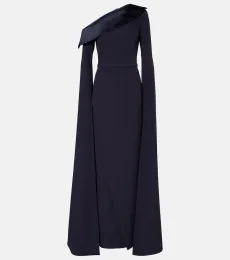 Rinoa caped crÃpe gown Rinoa caped crÃpe gown