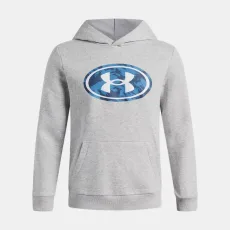 Rival Fleece Key Print Fill Boys' Hoodie Mod Gray Light Heather White YSM (50 - 54 in)