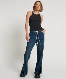 Roadhouse Wide Leg Drawstring Denim Jeans - Royal Blue, LRG Roadhouse Wide Leg Drawstring Denim Jeans - Royal Blue, LRG