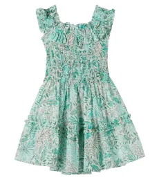 Robe Amber en coton mélangé imprimée à volants Robe Amber en coton mélangé imprimée à volants