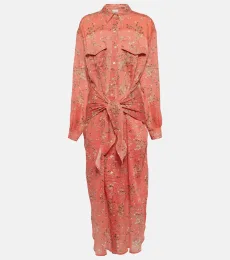 Robe chemise Anesy en coton et soie à imprimé Robe chemise Anesy en coton et soie à imprimé
