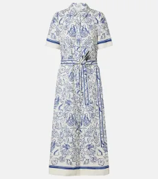Robe chemise Audria en lin mélangé à imprimé Robe chemise Audria en lin mélangé à imprimé