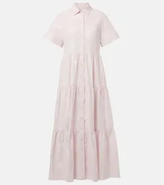 Robe chemise brodée en coton Robe chemise brodée en coton