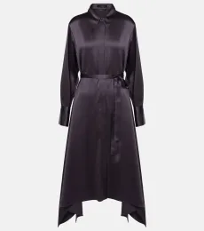 Robe chemise Cyprien en satin de soie Robe chemise Cyprien en satin de soie