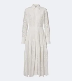 Robe chemise en coton à broderies Robe chemise en coton à broderies