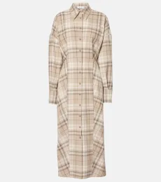 Robe chemise en coton mélangé à carreaux Robe chemise en coton mélangé à carreaux