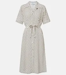 Robe chemise en soie à pois Robe chemise en soie à pois