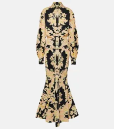 Robe chemise longue en coton mélangé Robe chemise longue en coton mélangé