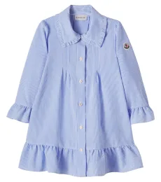 Robe chemise rayée à volants Robe chemise rayée à volants