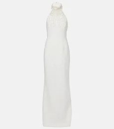 Robe de mariée longue La Peregrina en crêpe Robe de mariée longue La Peregrina en crêpe
