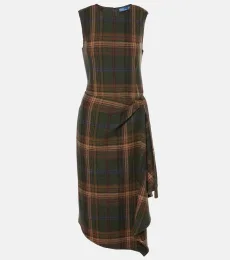 Robe en laine mélangée à carreaux