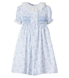 Robe imprimée en coton à smocks Robe imprimée en coton à smocks