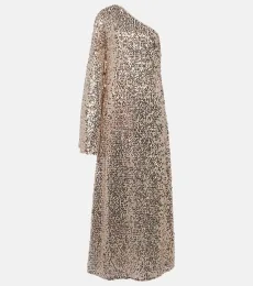 Robe longue asymétrique à sequins