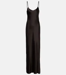 Robe longue Cami en charmeuse de soie Robe longue Cami en charmeuse de soie