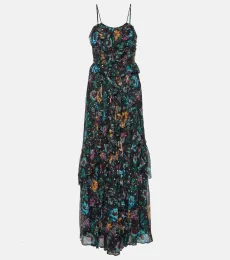 Robe longue Colette en soie mélangée Robe longue Colette en soie mélangée