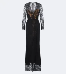 Robe longue en coton et soie mélangés Robe longue en coton et soie mélangés