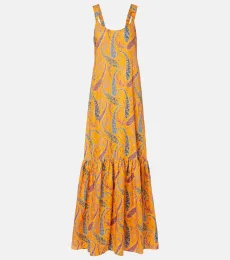 Robe longue imprimée en coton Robe longue imprimée en coton