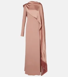 Robe longue Mounia en crêpe de cady Robe longue Mounia en crêpe de cady