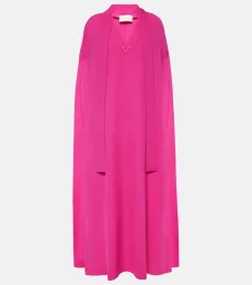 Robe longue VGold en soie à cape