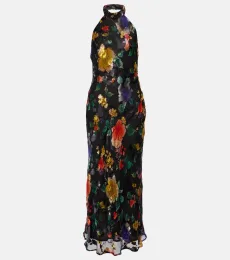 Robe midi à fleurs