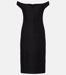 Robe midi Bonny en laine et lin mélangés Robe midi Bonny en laine et lin mélangés