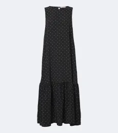 Robe midi en soie à volants superposés Robe midi en soie à volants superposés