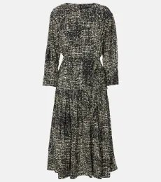 Robe midi Harlow imprimée en crêpe Robe midi Harlow imprimée en crêpe