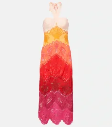 Robe midi imprimée en coton et lin Robe midi imprimée en coton et lin