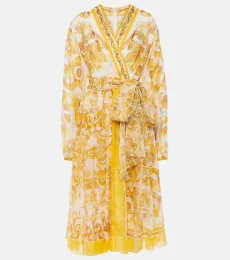 Robe midi Majolica en soie Robe midi Majolica en soie