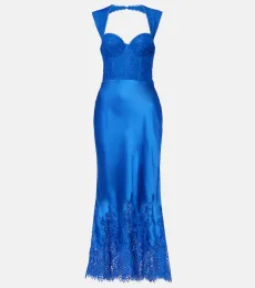 Robe midi Remi en dentelle et satin Robe midi Remi en dentelle et satin