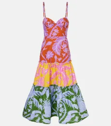 Robe midi Tropical Swing Mix en coton