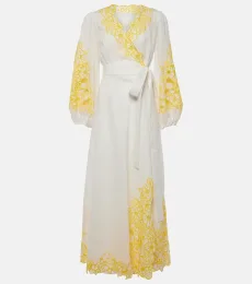 Robe portefeuille Golden en lin