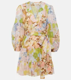 Robe portefeuille Pop en coton à fleurs