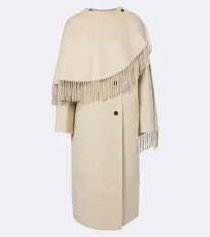 Róhe Fringed caped alpaca and wool coat Róhe Fringed caped alpaca and wool coat