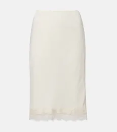 Róhe Lace-trimmed satin slip skirt Róhe Lace-trimmed satin slip skirt