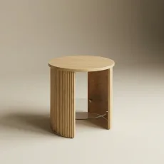 Roma Oak Fluted Side Table by Jual Furnishings Roma Oak Fluted Side Table by Jual Furnishings