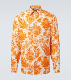 Roma paisley linen shirt