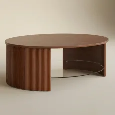 Roma Walnut Fluted Coffee Table by Jual Furnishings